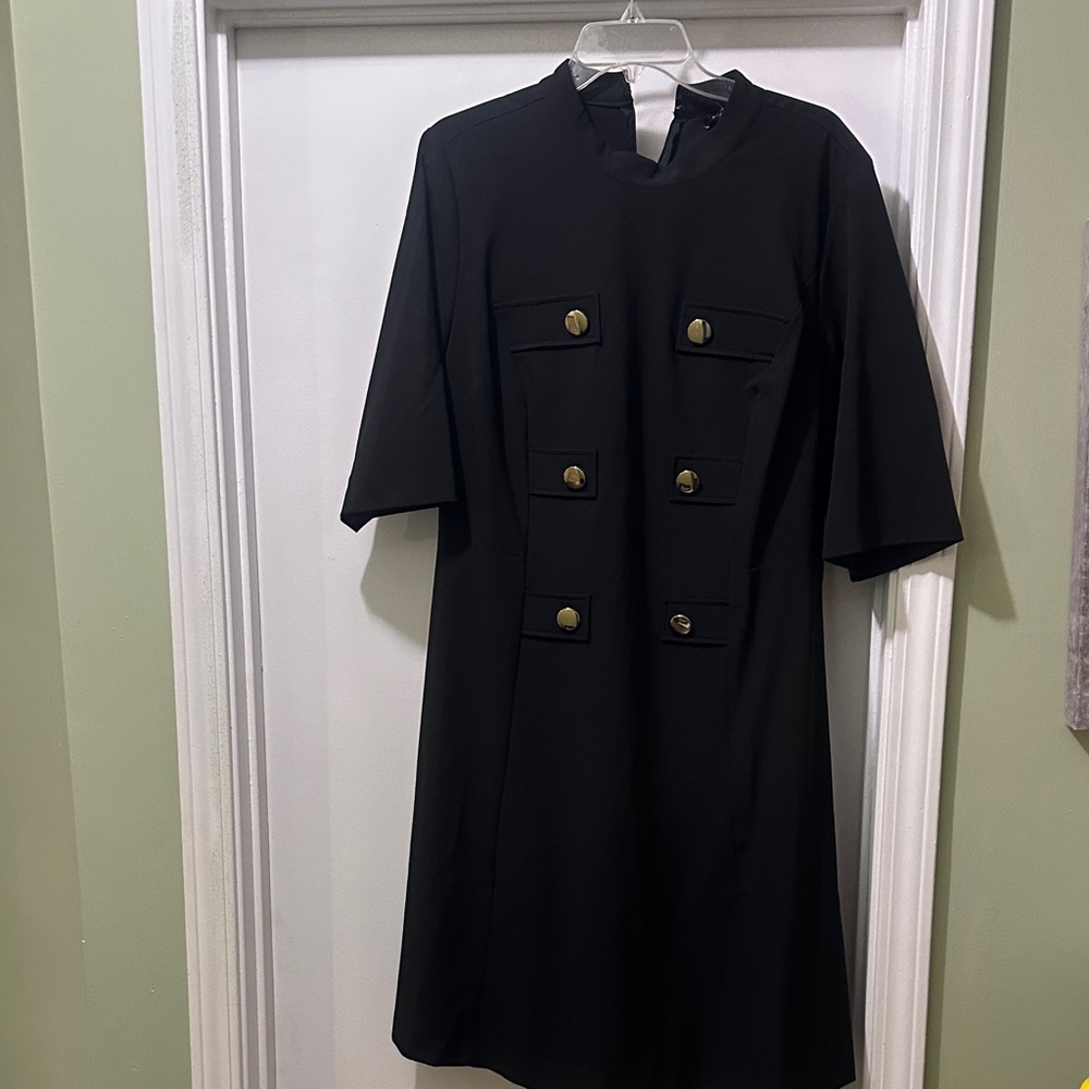 Eloquii Elegant Black Button-Front Dress